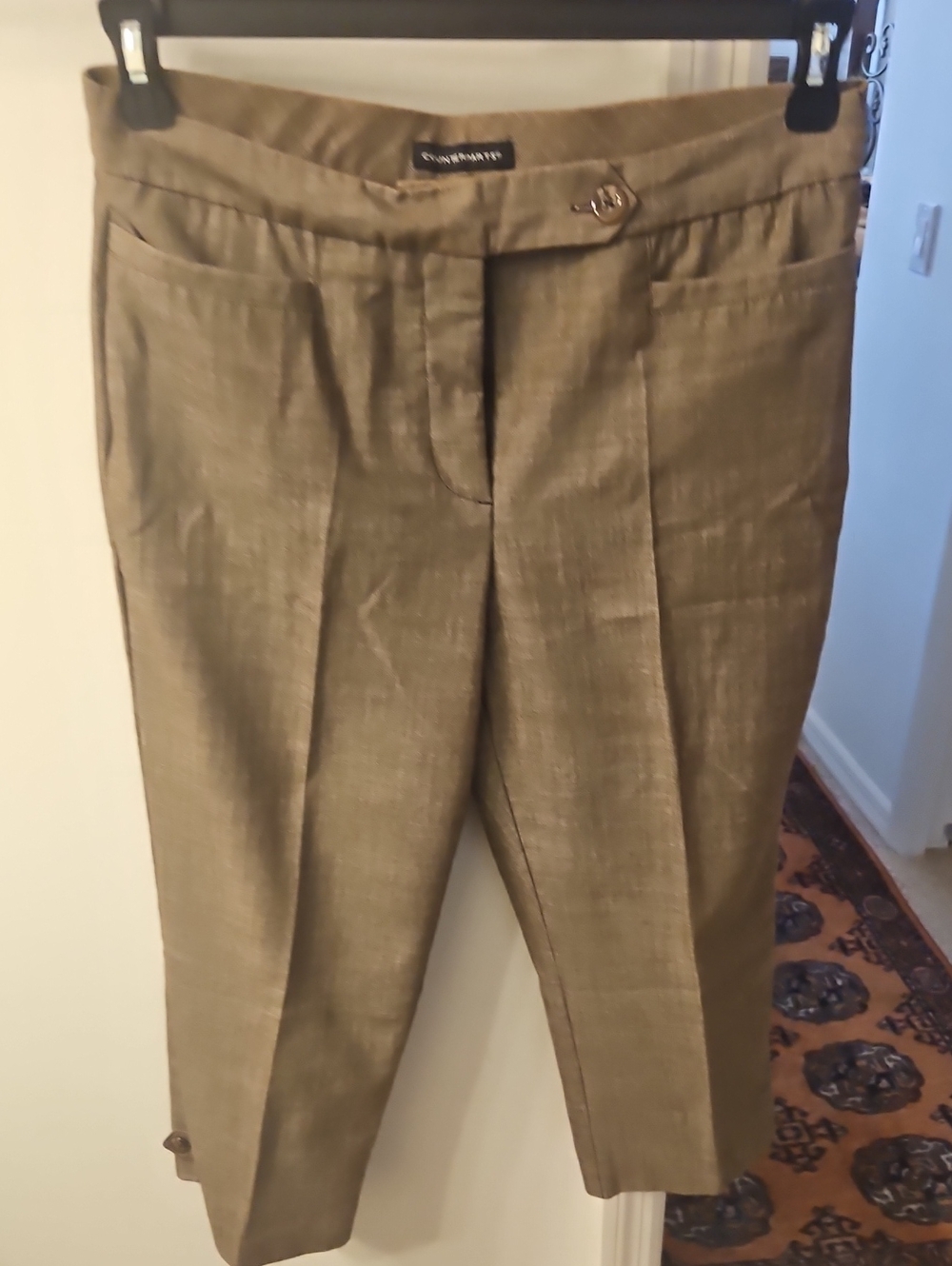 Coldwater Creek Olive-Tone Cropped Dress Pants